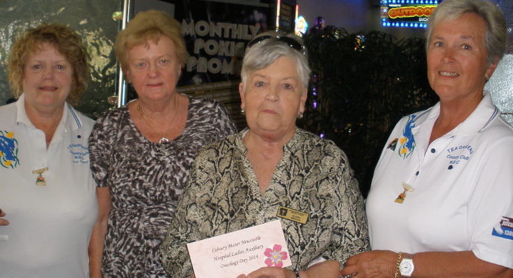 Vicki Rankin, Secretary Tea Gardens Women’s Bowling Club, Margaret Dougherty, Elaine Weaver and Sandra Leisemann, President Tea Gardens Women’s Bowling Club.