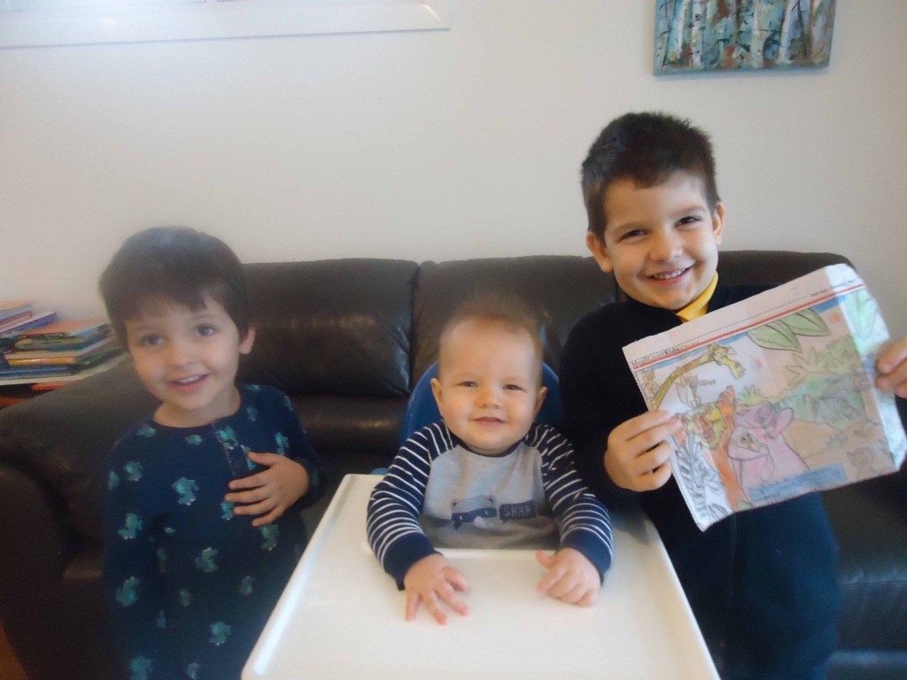  William (3), Alistair (8 mths) and Jack (5), they are looking forward to a family day at the zoo. 