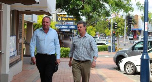  Barnaby Joyce with Federal Member for Lyne Dr David Gillespie.