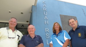  Karuah and District RSL Club Director Garry Roworth, Vice-Presidents Grahame Parker and Margaret Nolan and President Peter Fidden. 