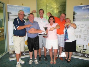 David Gilbert, Robert Marsh, Andrew McCormack (Golf Pro), Pauline Power, Gerard Power, Jen Nichols (Palm Lake Resort).