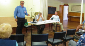 Labor Candidate for Lyne Mr Peter Alley, North Arm Cover Residents Association President Doug Kohlhoff and Federal Member for Lyne Dr David Gillespie debate issues raised by the community. 