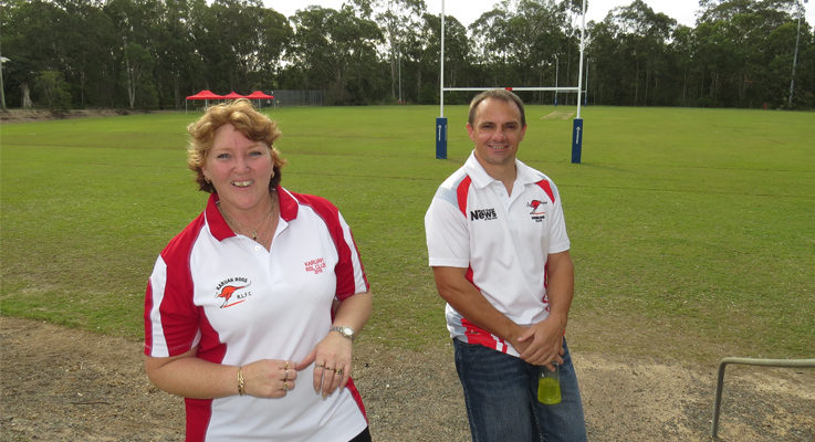 Karuah Rugby League Football Club Secretary Sonja Evans and Club Captain and Coach Dwayne Fleming are looking forward to the upgrades at Lionel Morten Oval. 