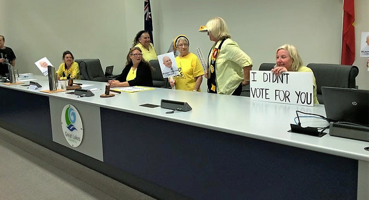 Knitting Nannas took over the Administrator’s Chair bringing the meeting to a halt