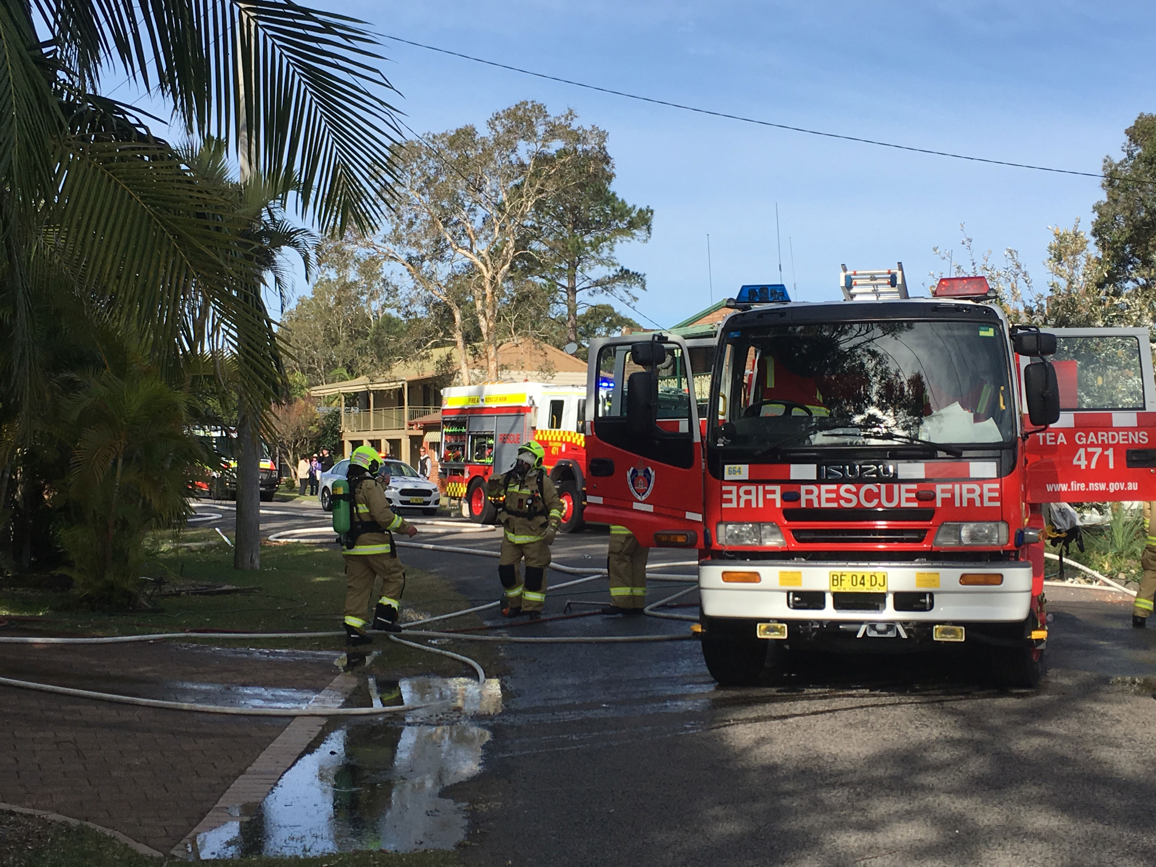 NSW Fire and Rescue crews from Tea Gardens attended the house fire quickly