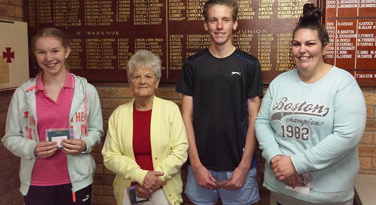 2nd Division winners Charlotte Rae, Del Montague, Caleb Grimshaw and Ashley Styles.