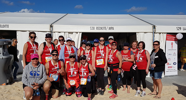 The Coles Medowie team in the Sydney City to Surf.