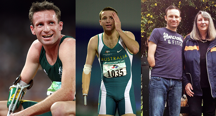 GOLD MEDALIST: Heath Francis in Beijing shortly after winning the 400 metres in 2008. (left)AUSTRALIAN GOLD: Heath Francis in Sydney after winning the 400 metres.(center)CHAMPION TEAM: Heath Francis and his mother Margaret.(right)