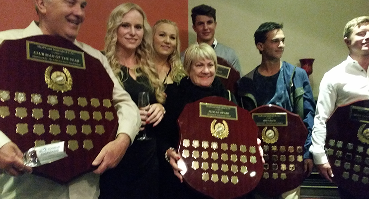 Club Persons of the Year, Stephanie Rushby, Peter Weir, Fiona Mobbs.