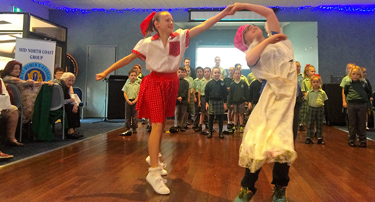 MUSICAL: St Joseph’s students Ella and Connor perform at the CWA International Day. 