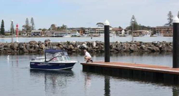 The pontoon is in use already, these visitors from Newcastle are amongst the first to benefit.