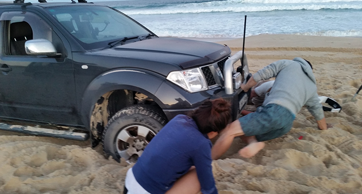 Bogged on Bennetts Beach. 