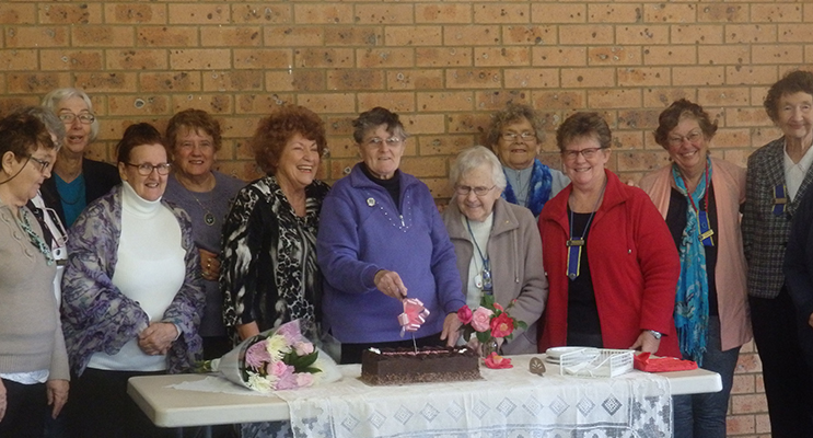 June Fuller with Medowie CWA Members at the presentation of her Lifetime Membership. Photo by Medowie CWA 