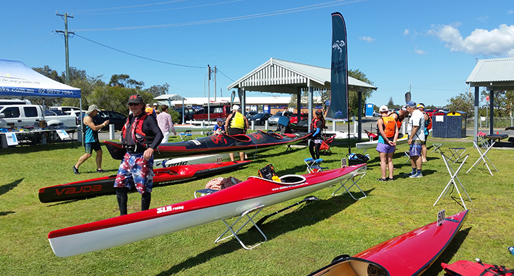 PADDLERS take to the Myall River at Tea Gardens.