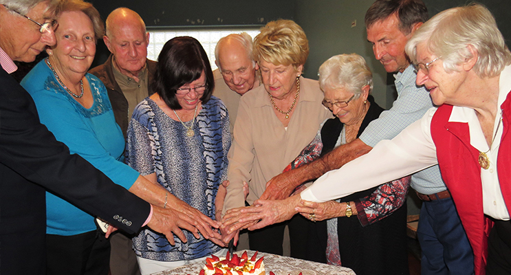 BIRTHDAY: Friends celebrate their 80th birthdays together.