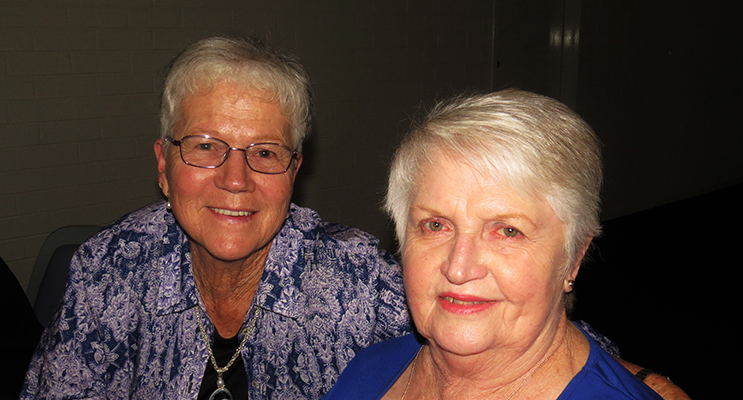 FRIENDS: Val Gray and Marilyn Godwin.