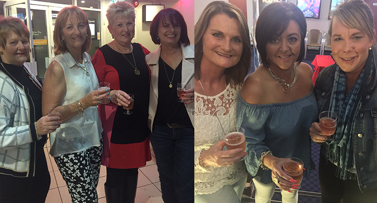 Barbara Frost,Rhonnie Shaw, Cathy Turner and Kylie Baker toasting the success of the night (photo Jewell Drury)(left) Best friends Kylie Mather, Jo Hedge and Corie Gibson enjoying the evening.(photo Jewell Drury)(right)