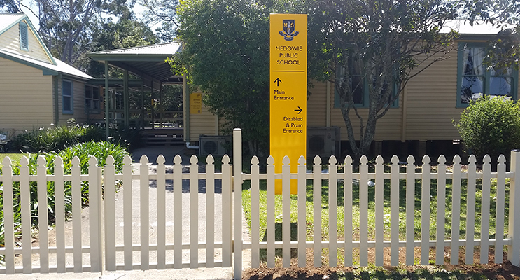  1.The brand new fence at Medowie Public School  