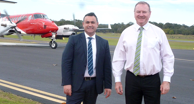 Member for Myall Lakes Stephen Bromhead and Minister for Regional Development John Barilaro visited Taree Airport on Tuesday, September 27 where work has commenced on a $705,800 upgrade. 