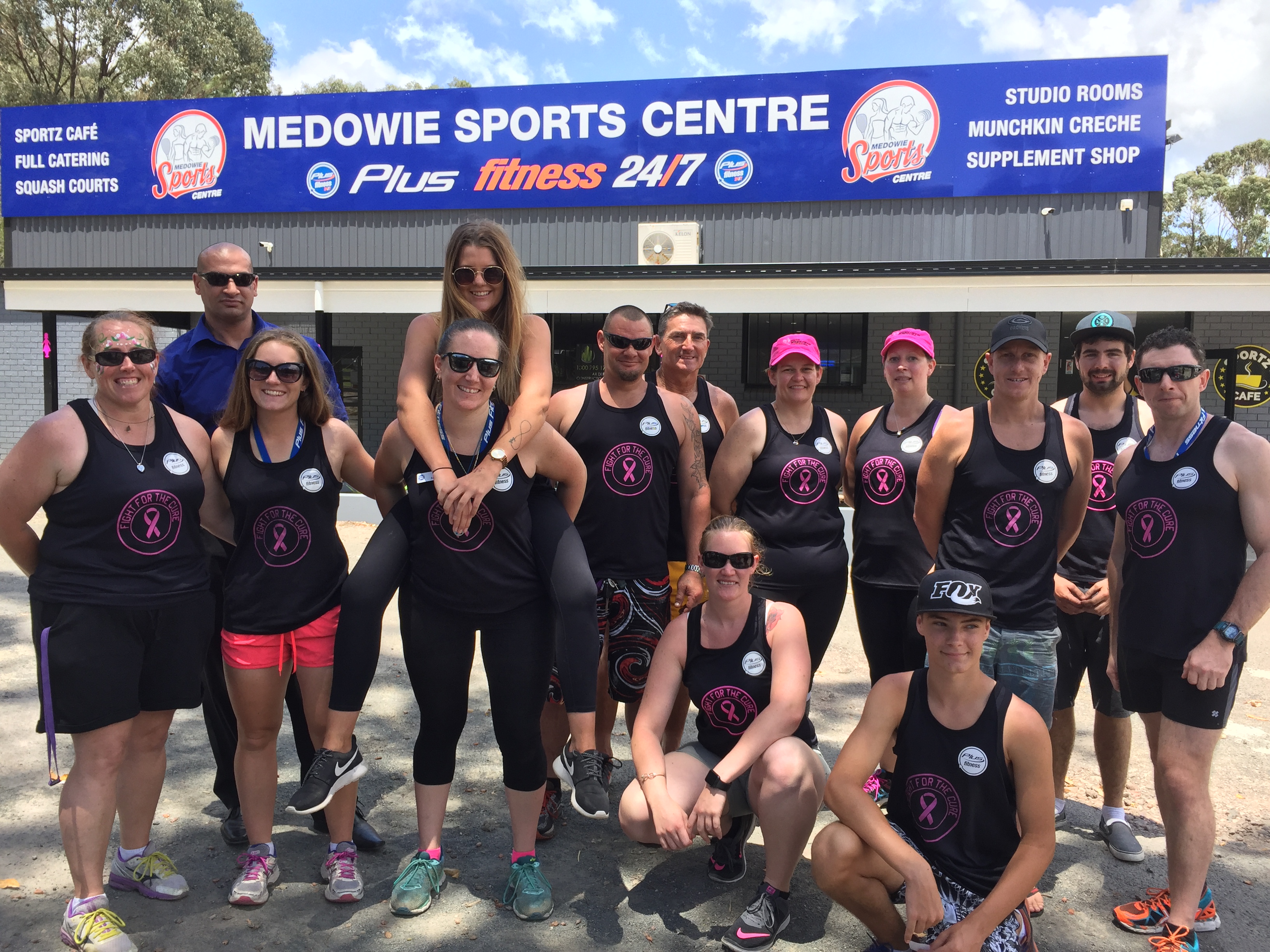 1.Staff and Clients in their Breast Cancer Fight for the Cure singlets.