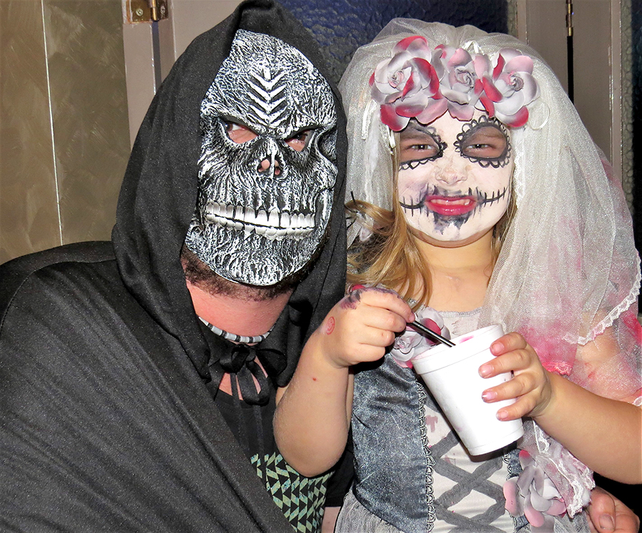 HALLOWEEN: Chris and Ruby Dibley.