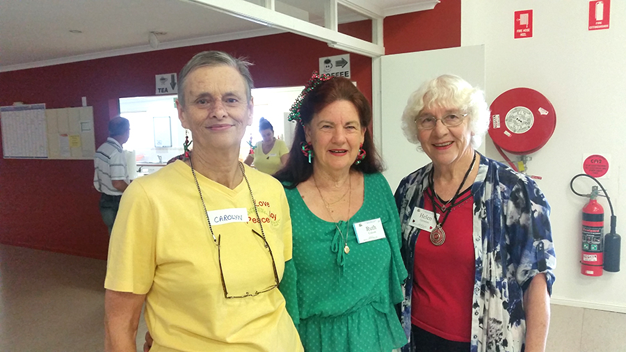 VOLUNTEERS: Carolyn Bye, Ruth Calcutt and Helen Gemeren.