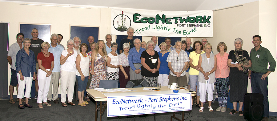 Attendees at EcoNetwork-Port Stephens forum discussing Mambo Wanda Wetlands. Photo by: Square Shoe Photography