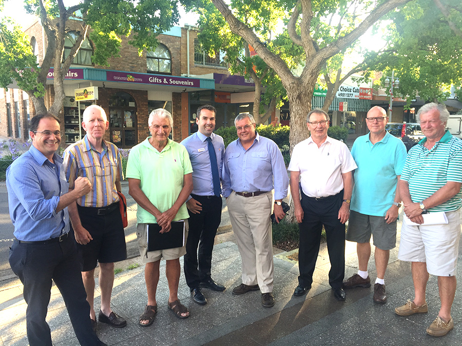 Committed to the fight for Nelson Bay Allan Cassano, Nigel Waters, Nigel Dique, Ryan Palmer, Rob Reeve, Peter Clough, Chris Muir, Bill Joncevski.