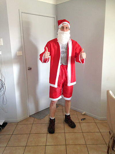Craig Howland ready for the Variety Santa Fun Run.