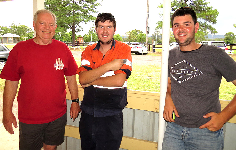 VOLUNTEERS: Art Brown, Brayden Dorney and Lewis Dorney.
