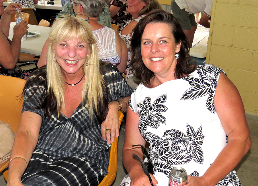 VOLUNTEERS: Karen Shultz and Angela Haynes.