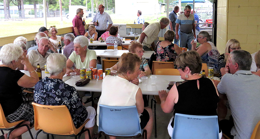 THANKS: Show volunteers enjoy a social get-together.