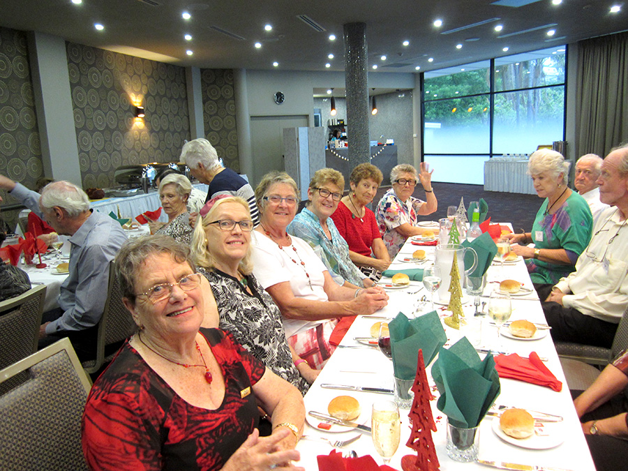 The smiling faces of The Friendship Group at their recent Christmas dinner.   Photo by President Noel Finch