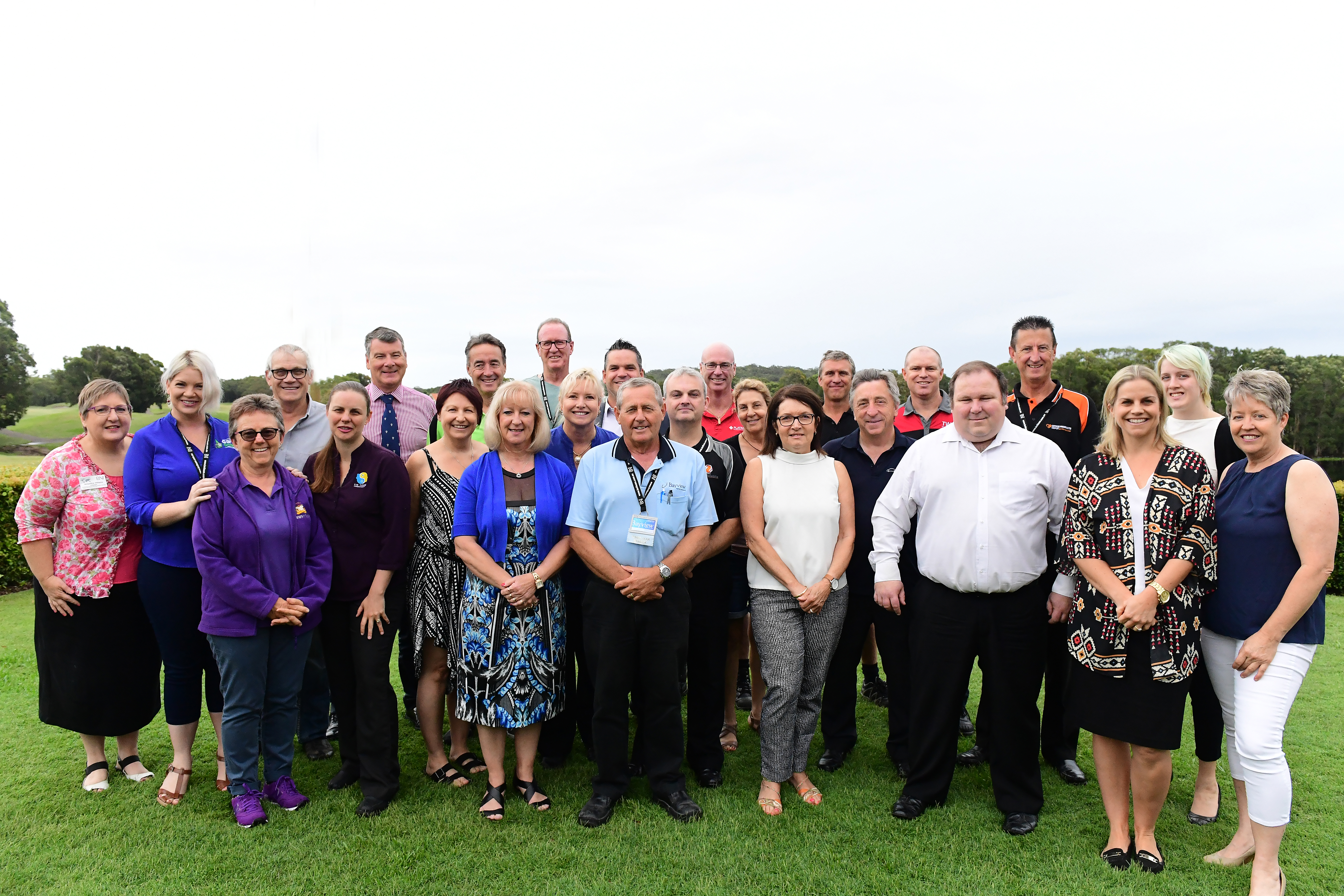 BNI HORIZONS Port Stephens business owners gather on the lawn after Tuesday's breakfast. Photo by Geoff Clark at Capture Imaging