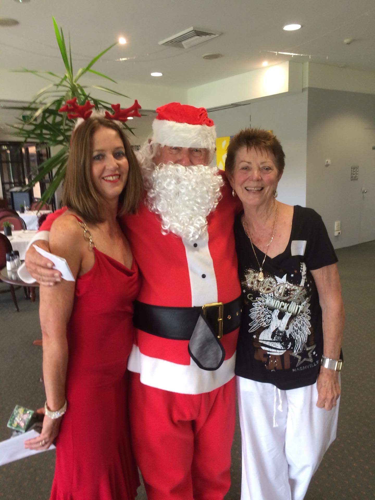 Vicki Tillott with Santa (aka Ted Brown) and Joan Roach