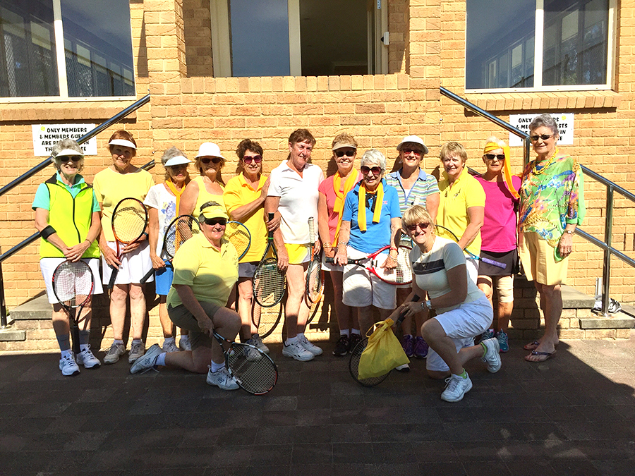 The Wednesday Tennis ladies wore yellow in honour of their friend ‘Fran’.