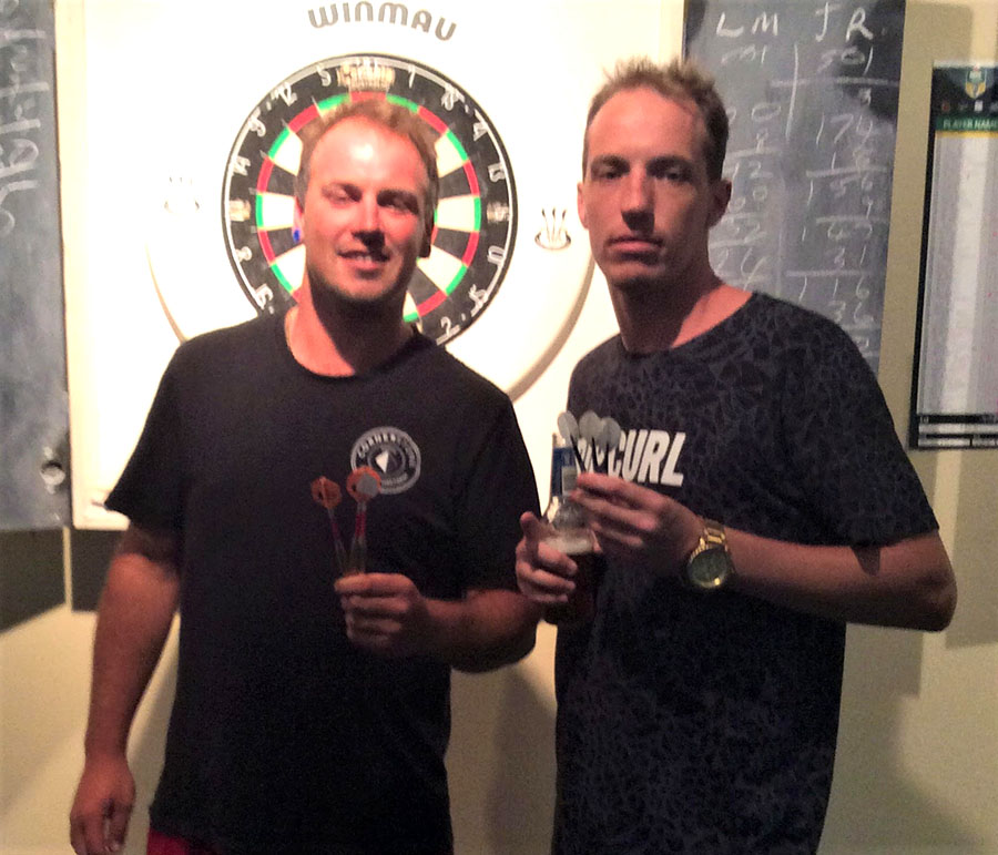 Social Darts Winners Clint Harris and Aaron Neighbour.