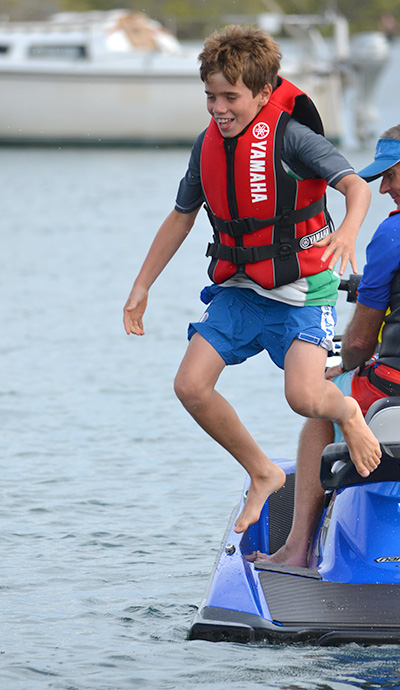JET SKI ADVENTURE: Chad Cumbers, aged 10.