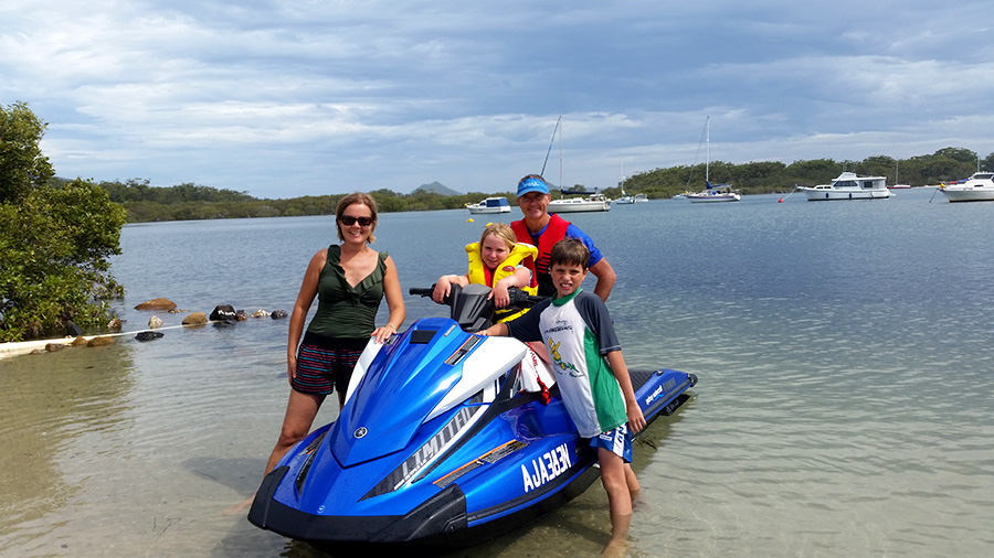 JET SKI EXPLORERS: Vicki Cumbers, Peter Rogers, Chad and Brooke Cumbers.