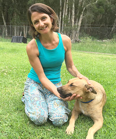 Nikki Shilling with rescue dog Myah.