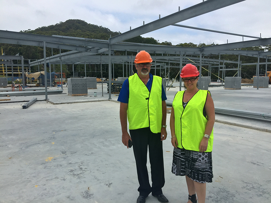General Manager Trevor Harrison and Sales and Marketing Manager Natalie Kelly standing in the future functions room.