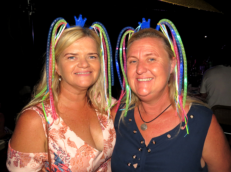 HAPPY NEW YEAR: Kristen Adam and Ashleigh Bruinsma celebrate at Tea Gardens Country Club.