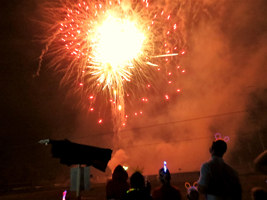 BLAZE OF COLOUR: Fireworks at Tea Gardens Country Club. 