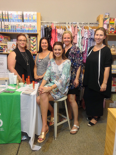 Women in business - Lauren Harley, Melinda Smylie, Sam Rumble (sitting), Jade Oldham and Jess Stefanish treated guests to a night showcasing their businesses.