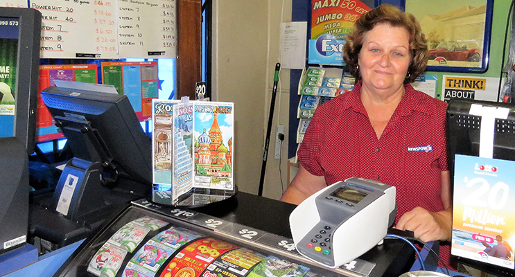 Bulahdelah Newsagency owner Sue Chick is hoping to sell another winning ticket.