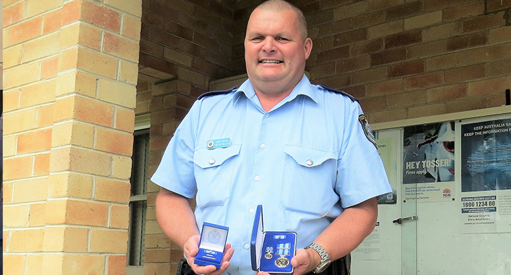 Senior Constable Trevor Mcleod awarded the NSW Police Medal for 30-years of service