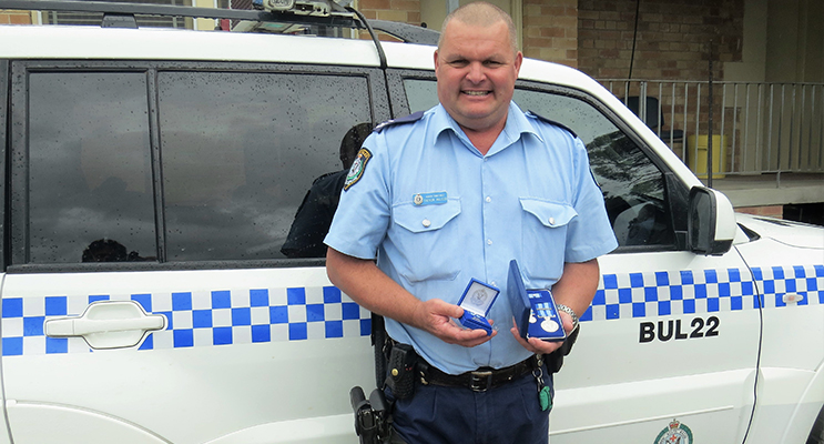 Senior Constable Trevor Mcleod awarded the NSW Police Medal for 30-years of dedicated service.    