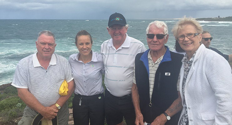 : Robert Pitts, Laura Renehan, Peter Murray, Kevin Graham and Cr Sally Dover, all of whom contributed greatly to the Whale watching path at Noamunga Headland. 