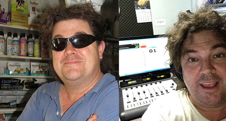 Crazy Dave named a finalist in Broadcast Awards.  (left) Broadcast Award finalist Crazy Dave in the studio at Great Lakes FM. Photo: Supplied(right)