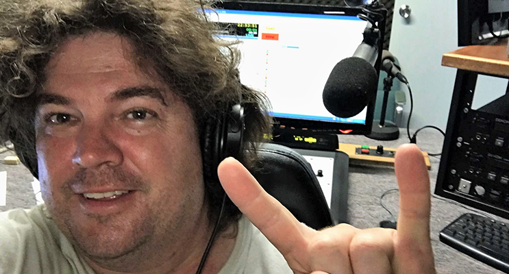 Broadcast Award finalist Crazy Dave in the studio at Great Lakes FM. Photo: Supplied 